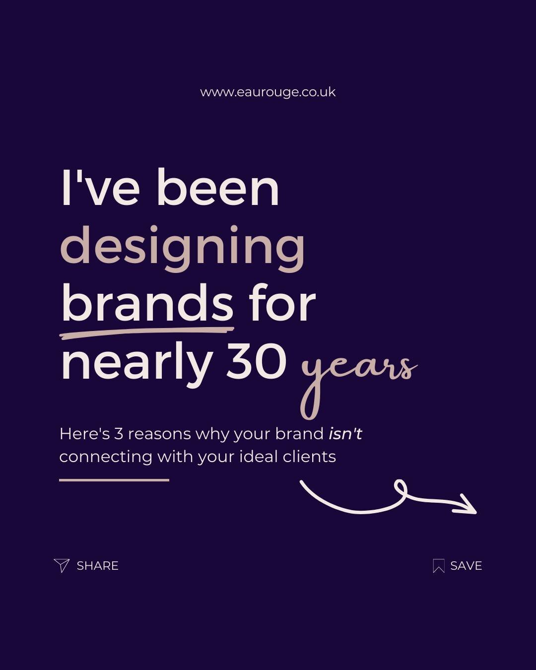 Yes, you read that right... 30 years! 🤩

So, it's safe to say I know a thing or two hundred about branding and design (if I do say so myself 😆!)

During my 30 years, I've noticed a repetitive problem: businesses are struggling to connect with their