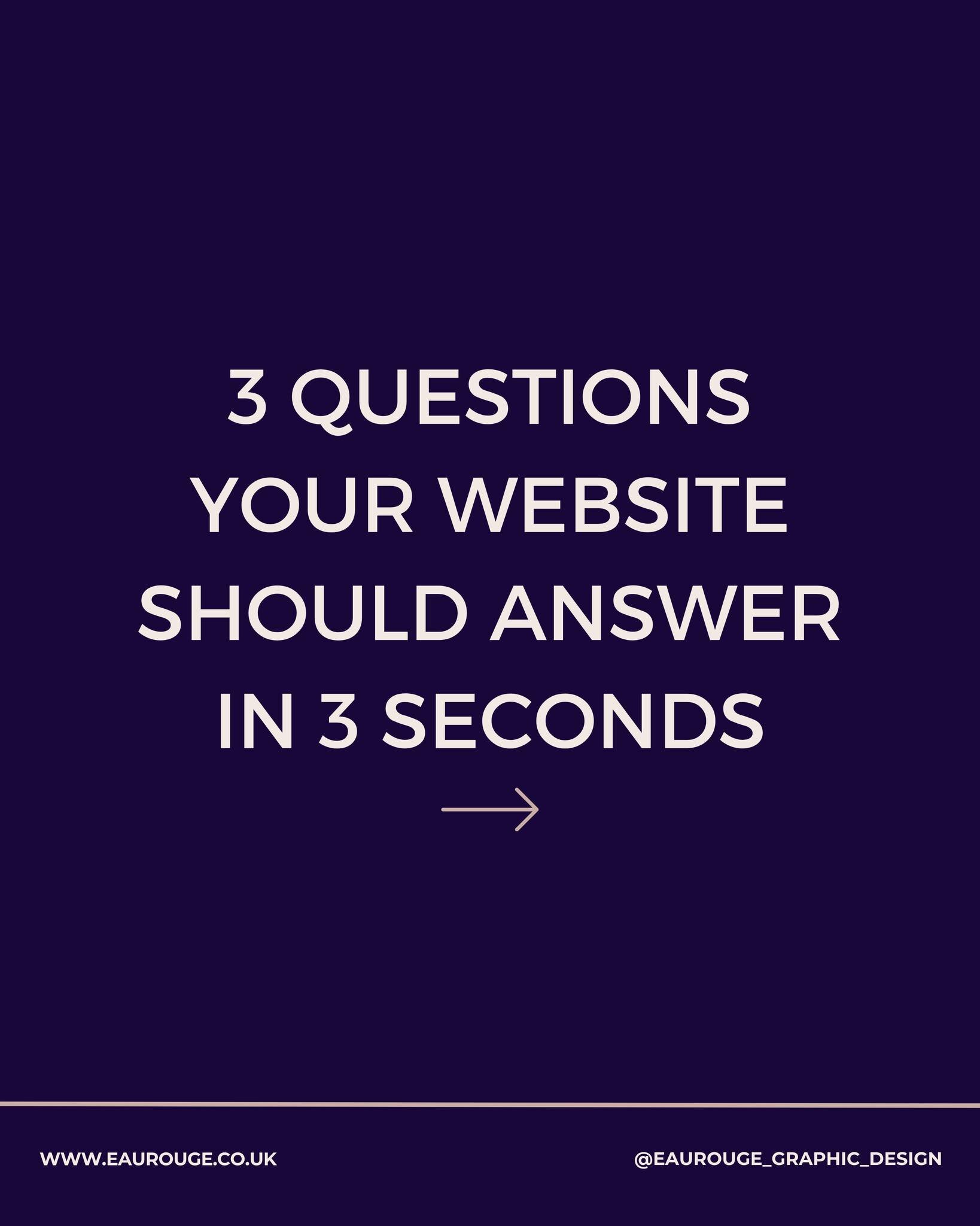 People's attention spans are teeeeny-tiny like an ant. 🐜

So, when it comes to your website, your dream clients need to know the answer to 3 important questions in order for them to stick around for more (and eventually become paying clients 👀). 

