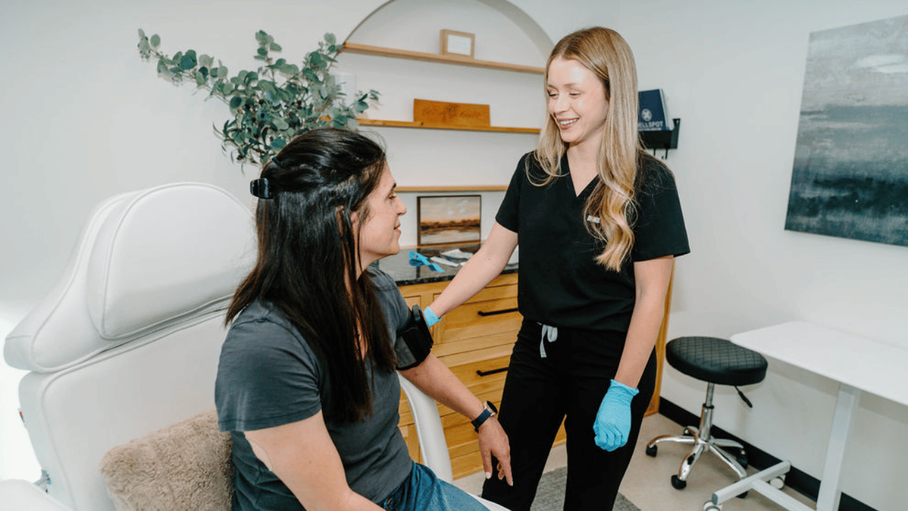 A doctor and patient in a clinic