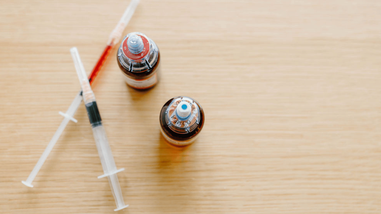 two syringes & ampoule