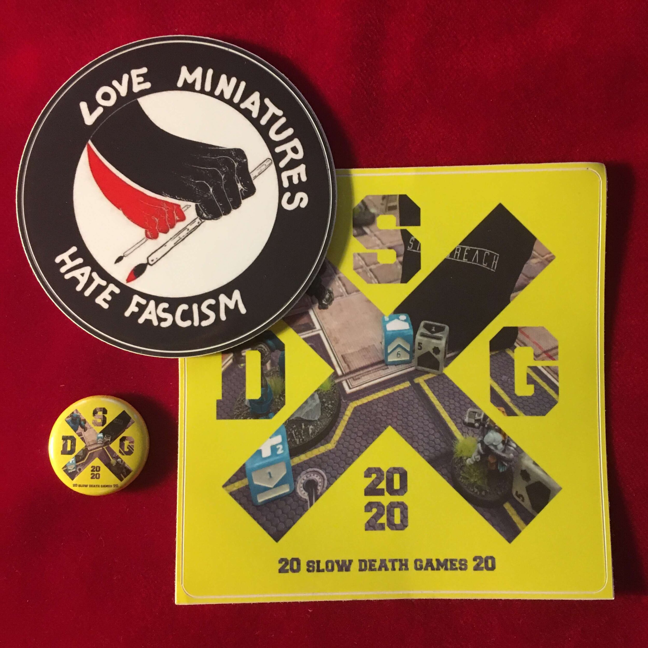 SLOW DEATH GAMES Stickers &amp; Pin