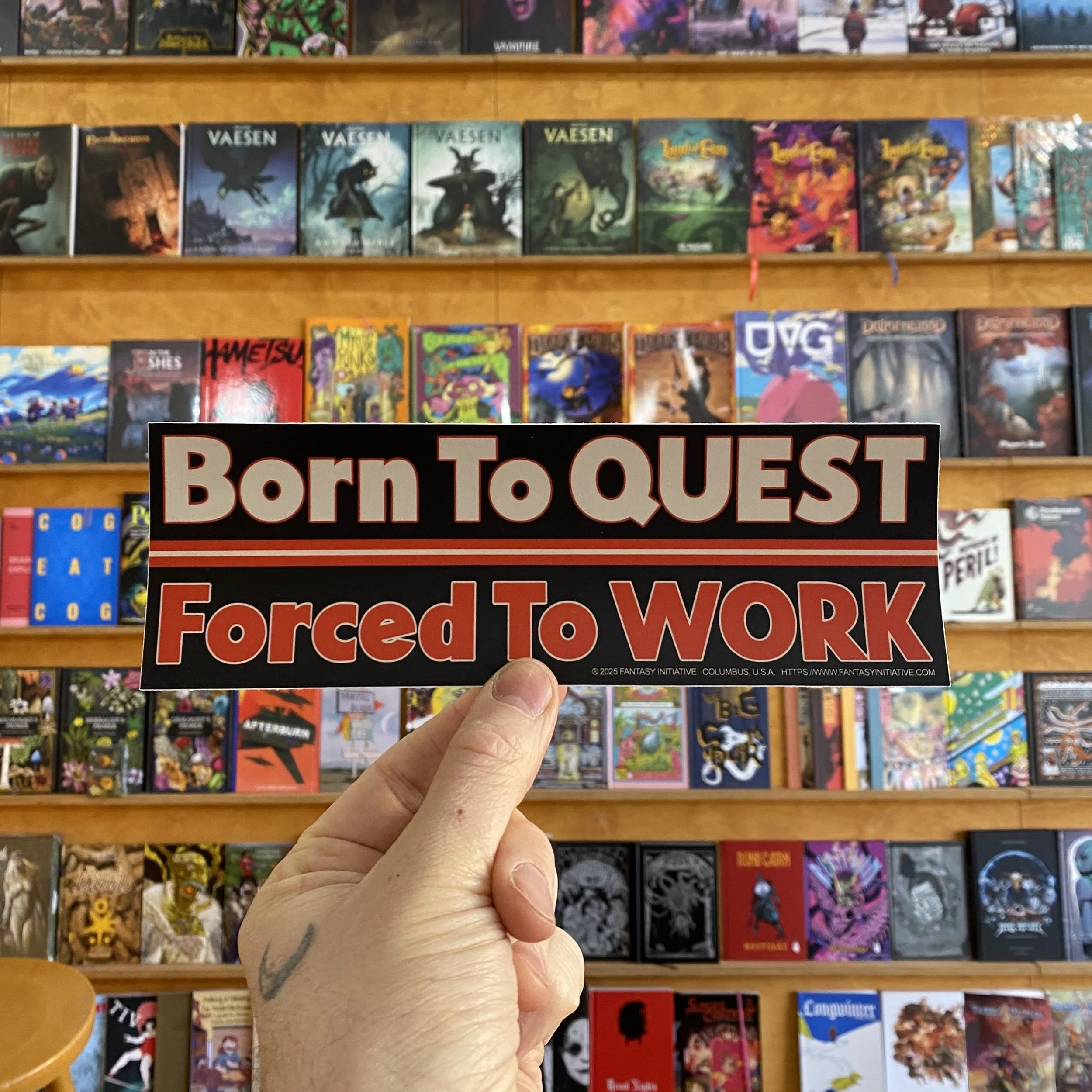 Fantasy Initiative BORN TO QUEST Bumper Sticker