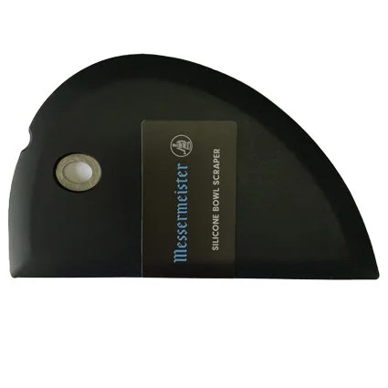 Black Messermeister silicone bowl scraper for artists – flexible silicone scraper for painting and mixed media