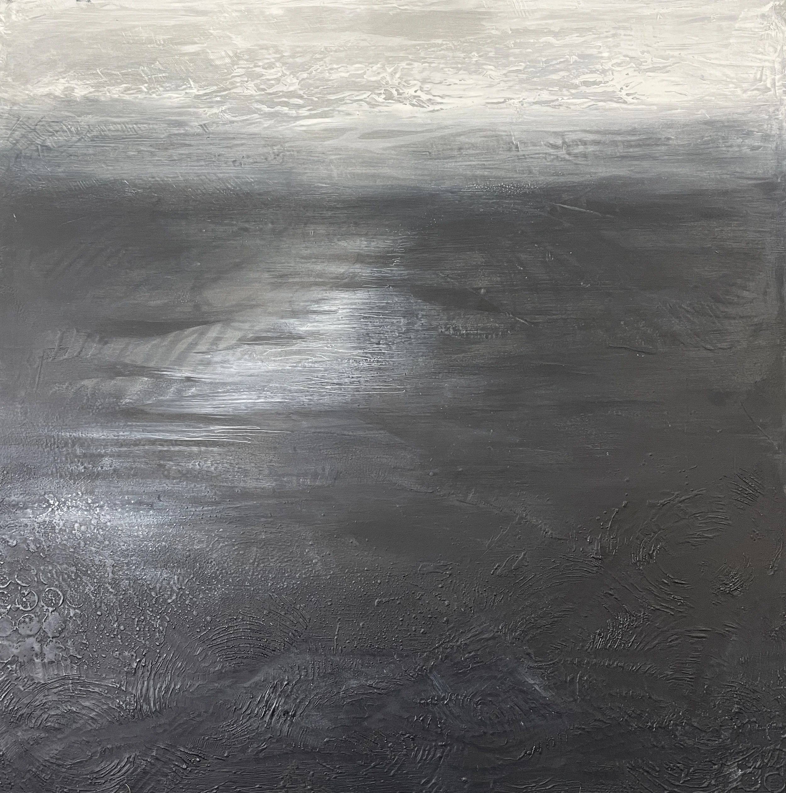 Fathomless Drift, Mixed media on wood 100 x 100 x 2cm, £3000 