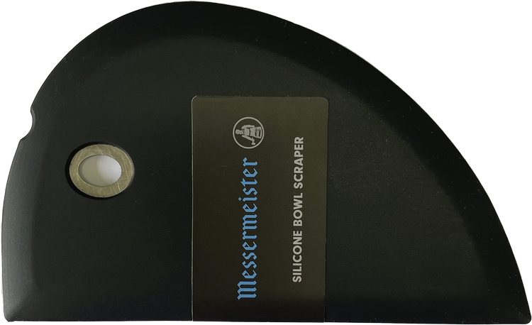 Black Messermeister silicone bowl scraper for artists – flexible silicone scraper for painting and mixed media