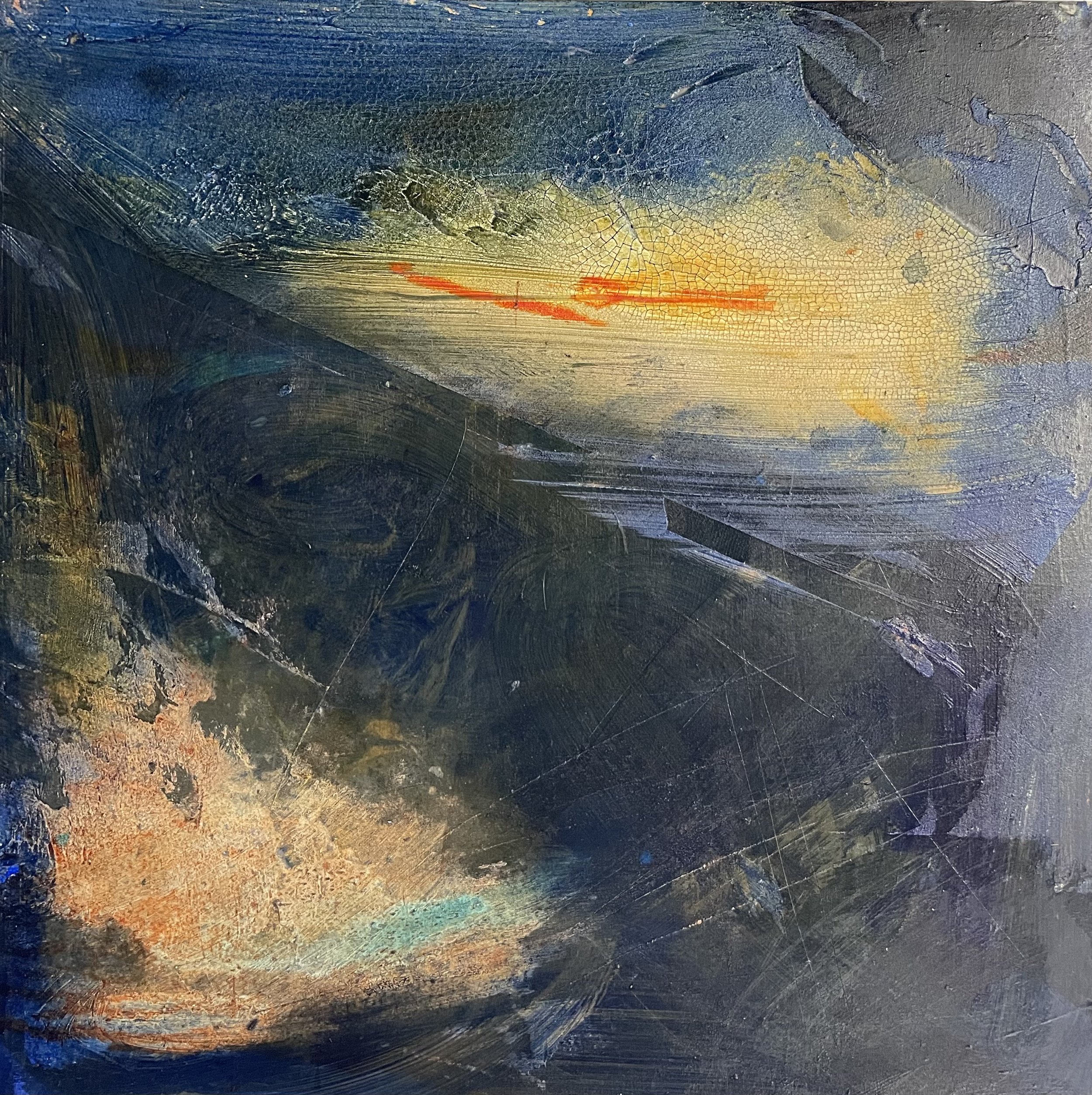 Mantle
Encaustic, mixed media and oil on wood panel
46cm x 46cm