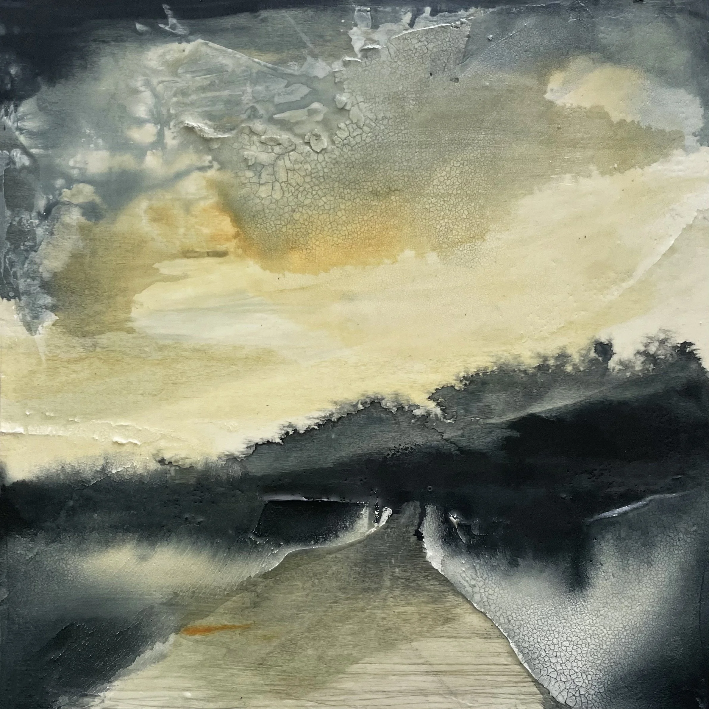 Settling, 41 x 41 x 5cm, Mixed media on wood, £750