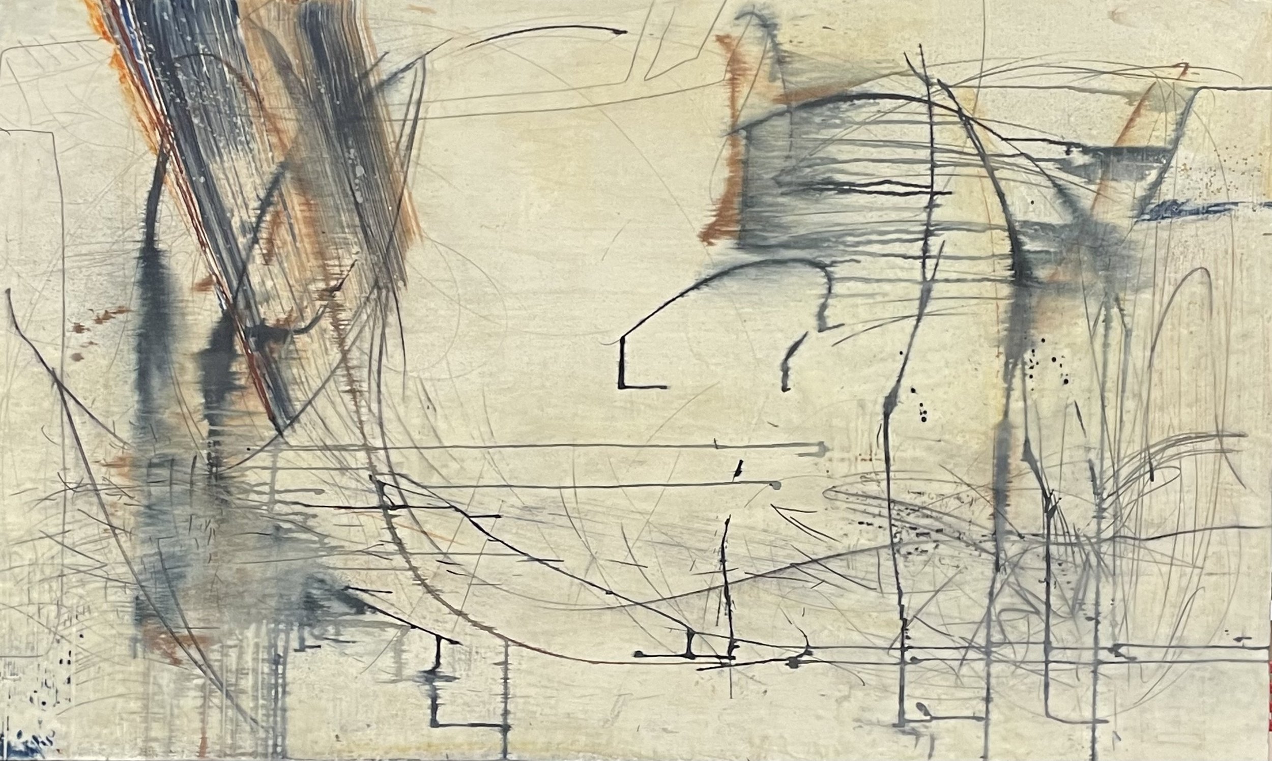Tension
Acrylic ink, graphite, encaustic on wood panel
93cm x 150cm