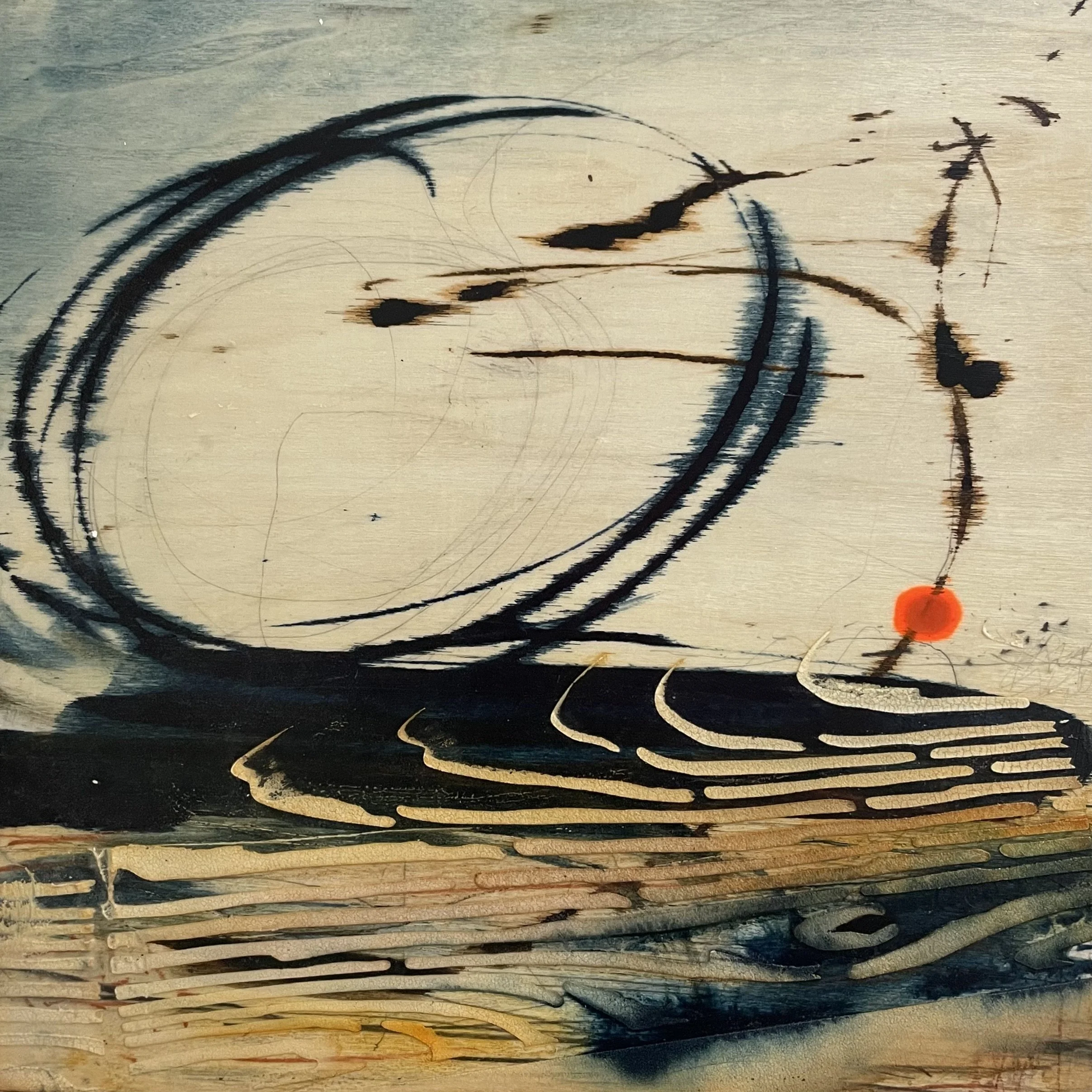 Sold Shift III  - 12" x 12" (31cm x 31cm x 5cm) Mixed media on wood.