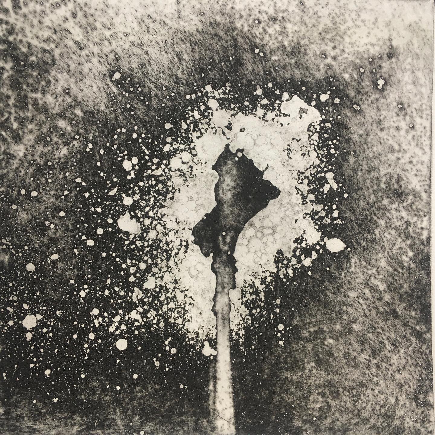 September 2020 

Alpha Particles is an early etching, which was done whilst on the MA in Printmaking at Camberwell College (UAL). I was experimenting with different materials and the etching process. Since then I have been fascinated by the dialogue 