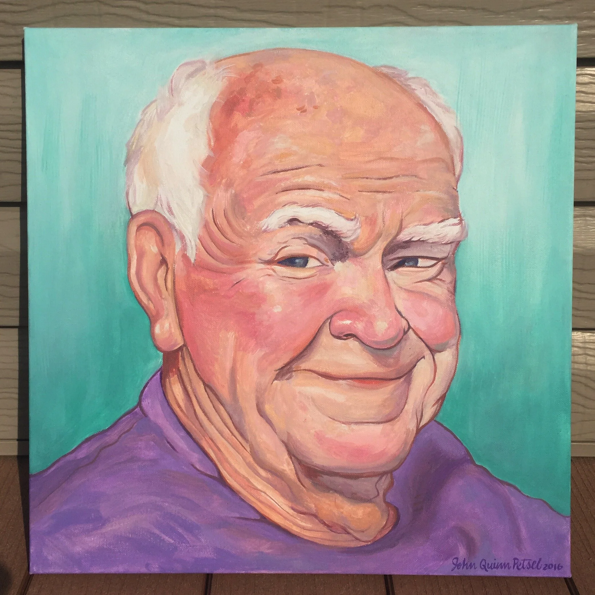 Oil on Canvas - 20"x20" - "Grandpa Jim"