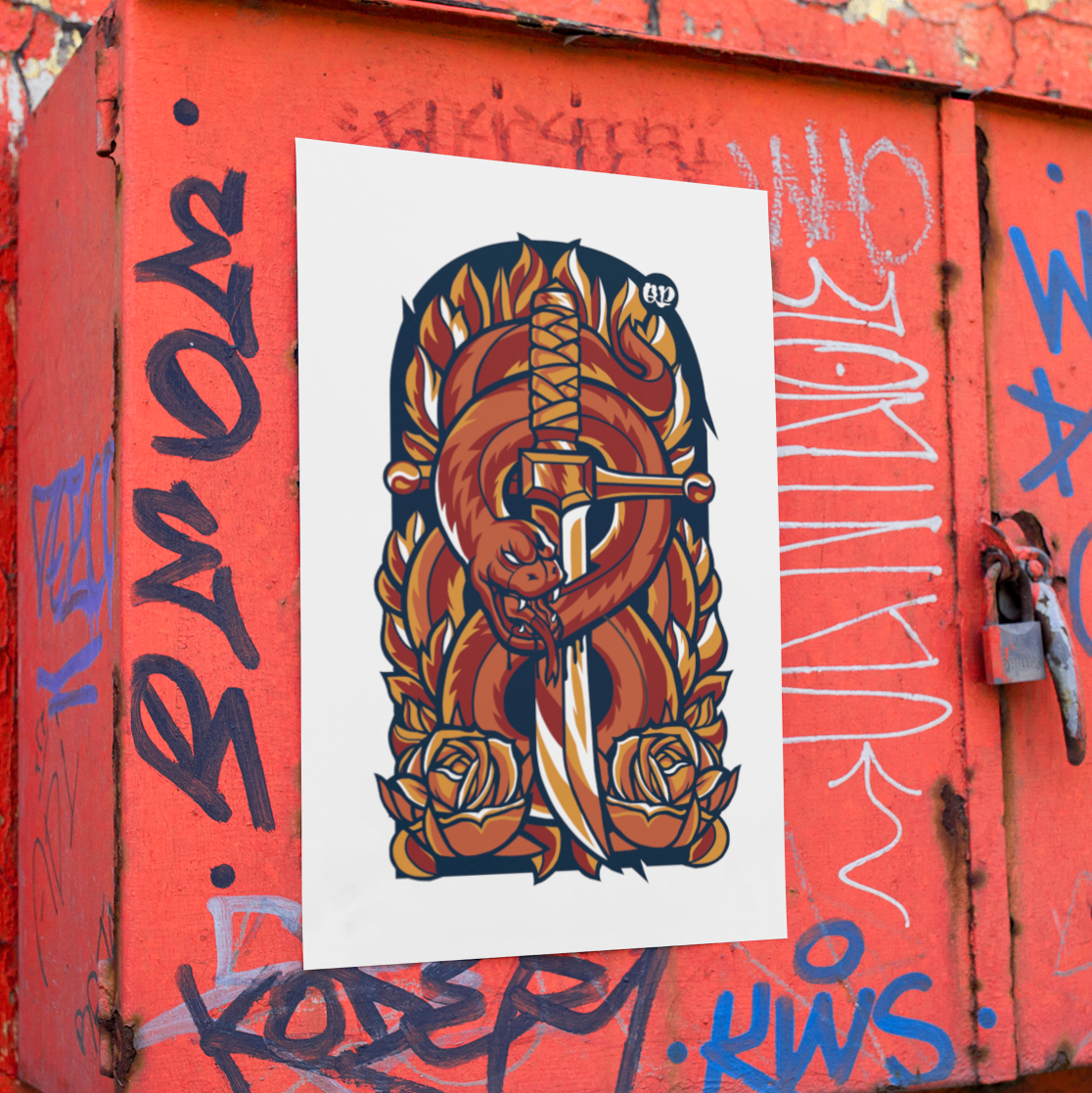 Digital Illustration - "Fighting with the Serpent"