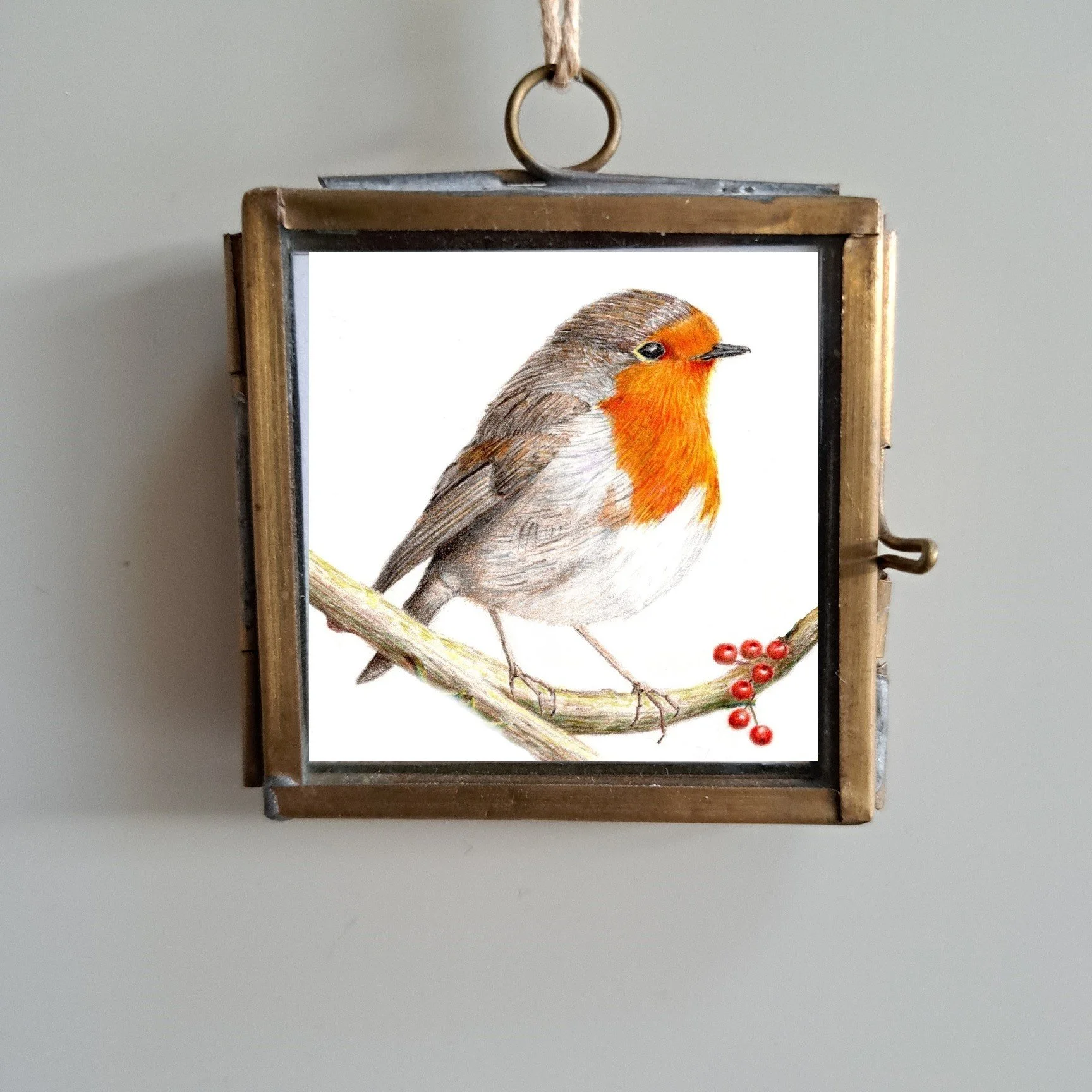ROBIN BRASS MINIATURE FRAME