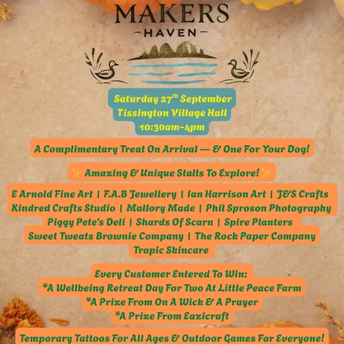 Hope to see you at Tissington on Saturday, it'll be a great day