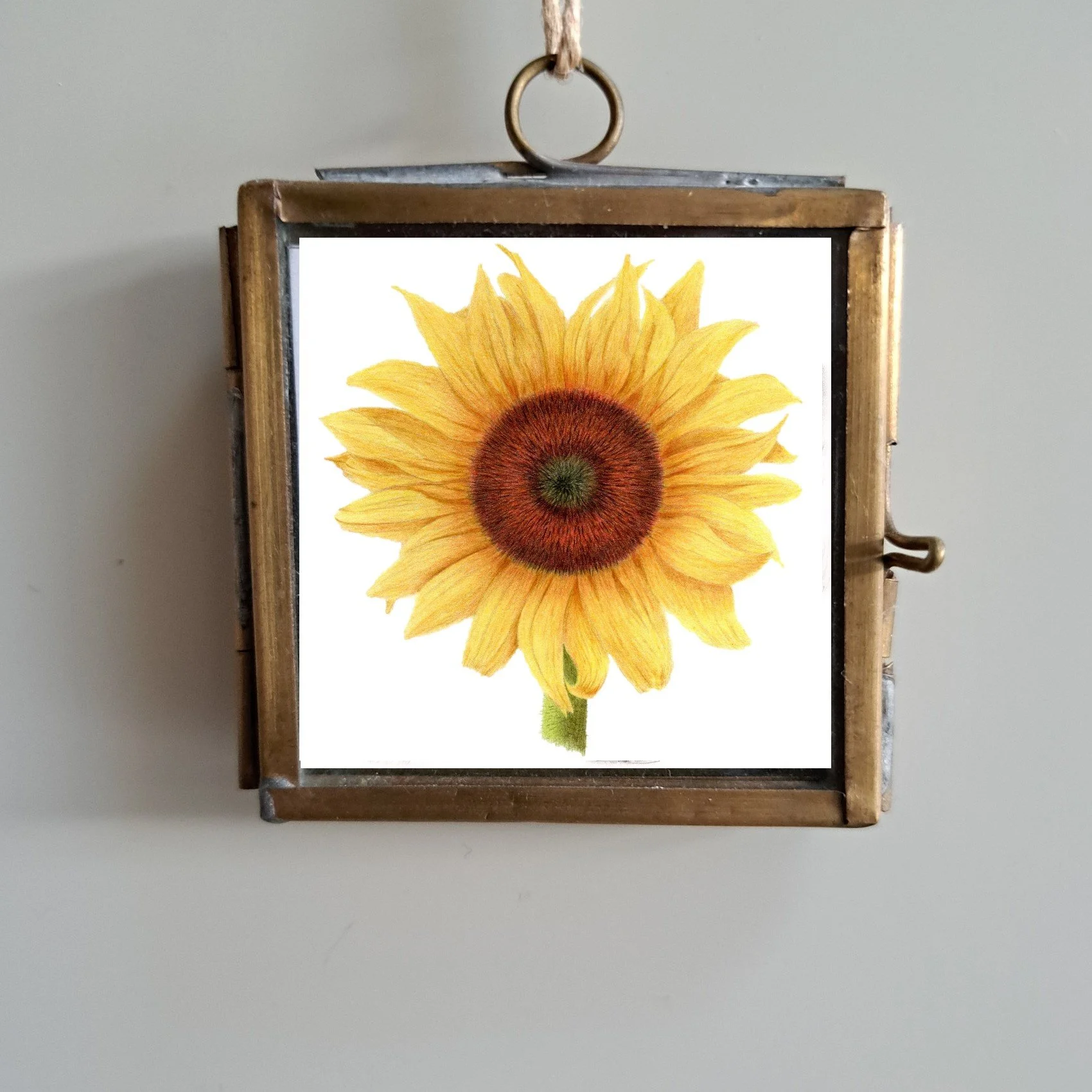 SUNFLOWER BRASS MINIATURE FRAME