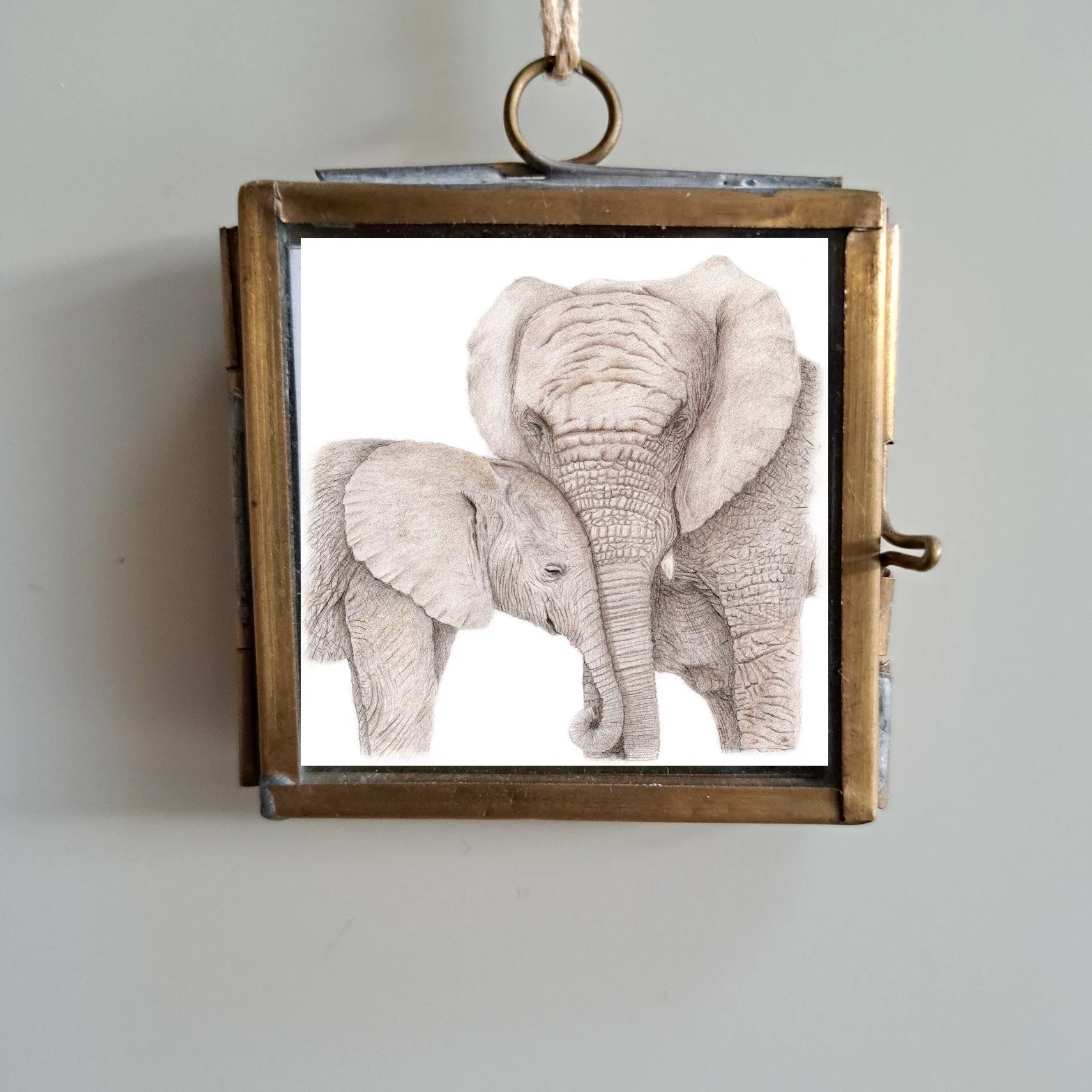 ELEPHANT BRASS MINIATURE FRAME