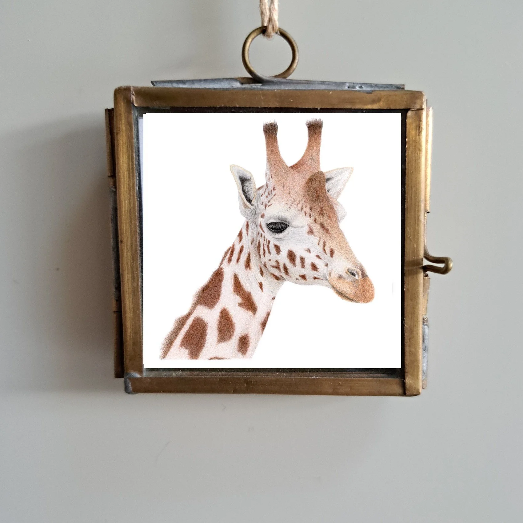 GIRAFFE BRASS MINIATURE FRAME