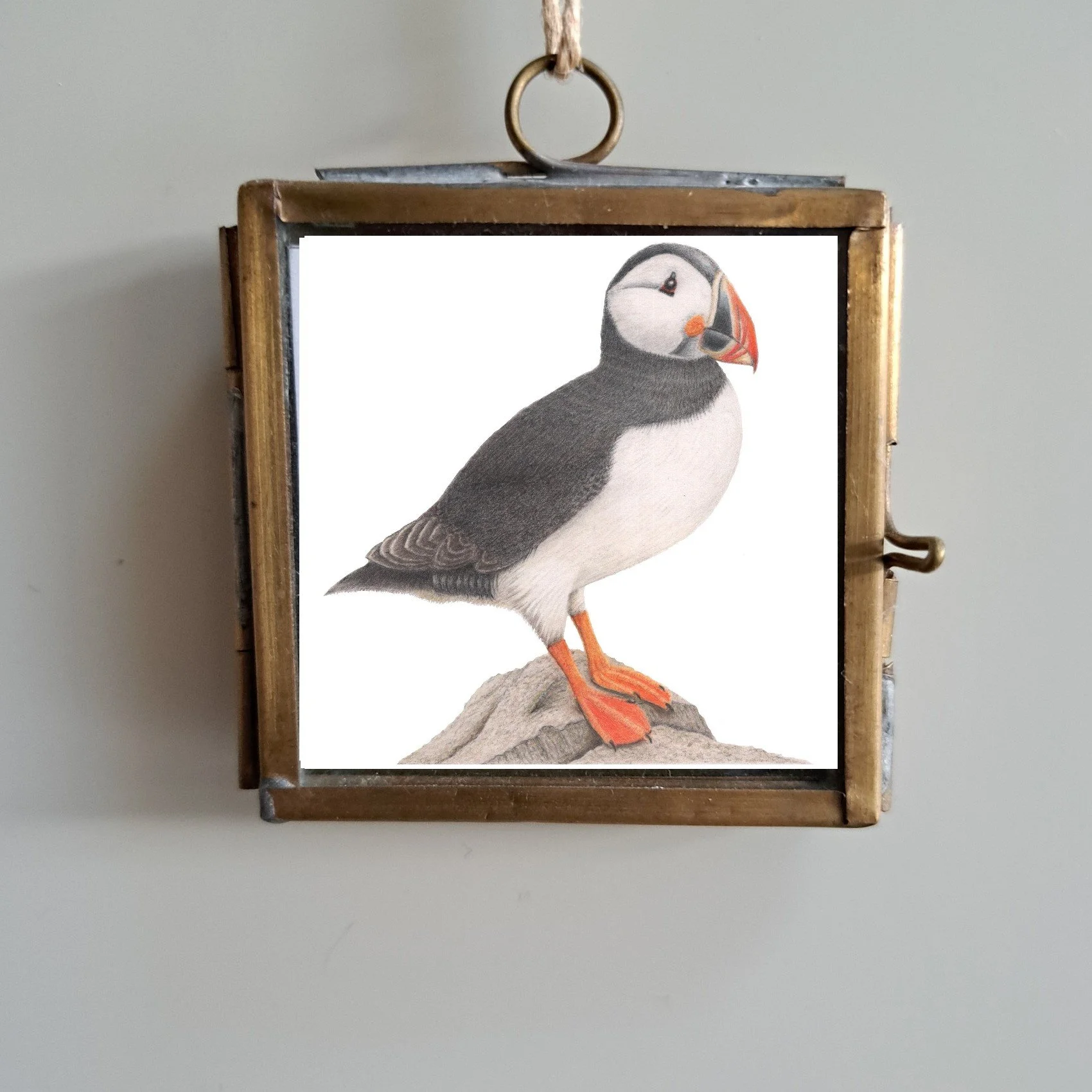 PUFFIN BRASS MINIATURE FRAME