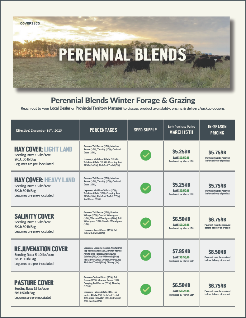 Perennial Blends Price Sheet
