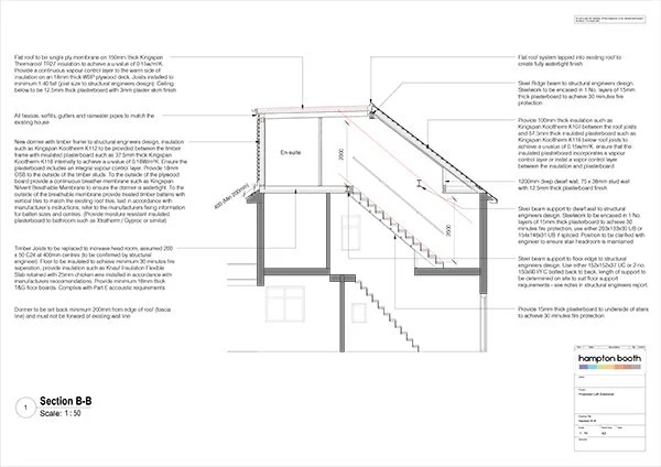 Hip to Gable Loft Conversion Building Regulations Drawings
