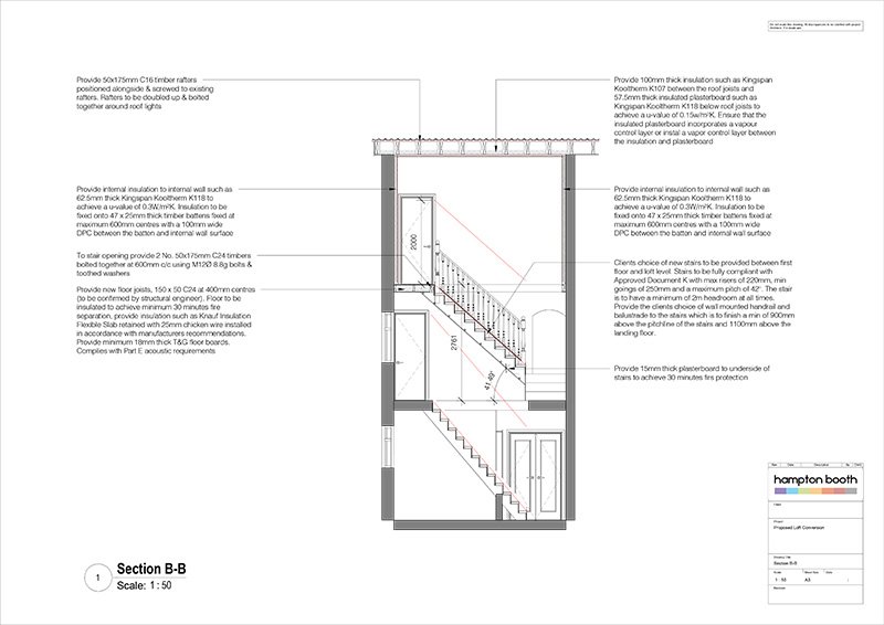 Roof Space Loft Conversion Building Regulations Drawings