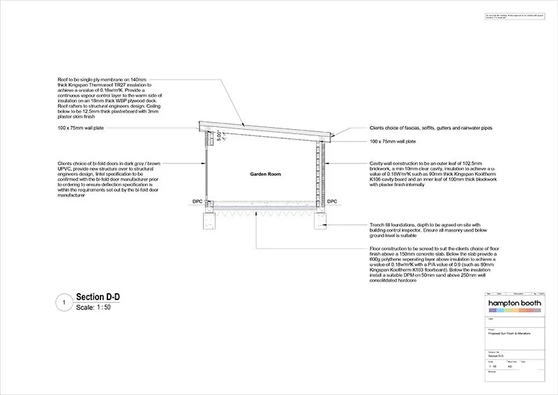Garden Room Building Regulation drawings Derby & Nottingham