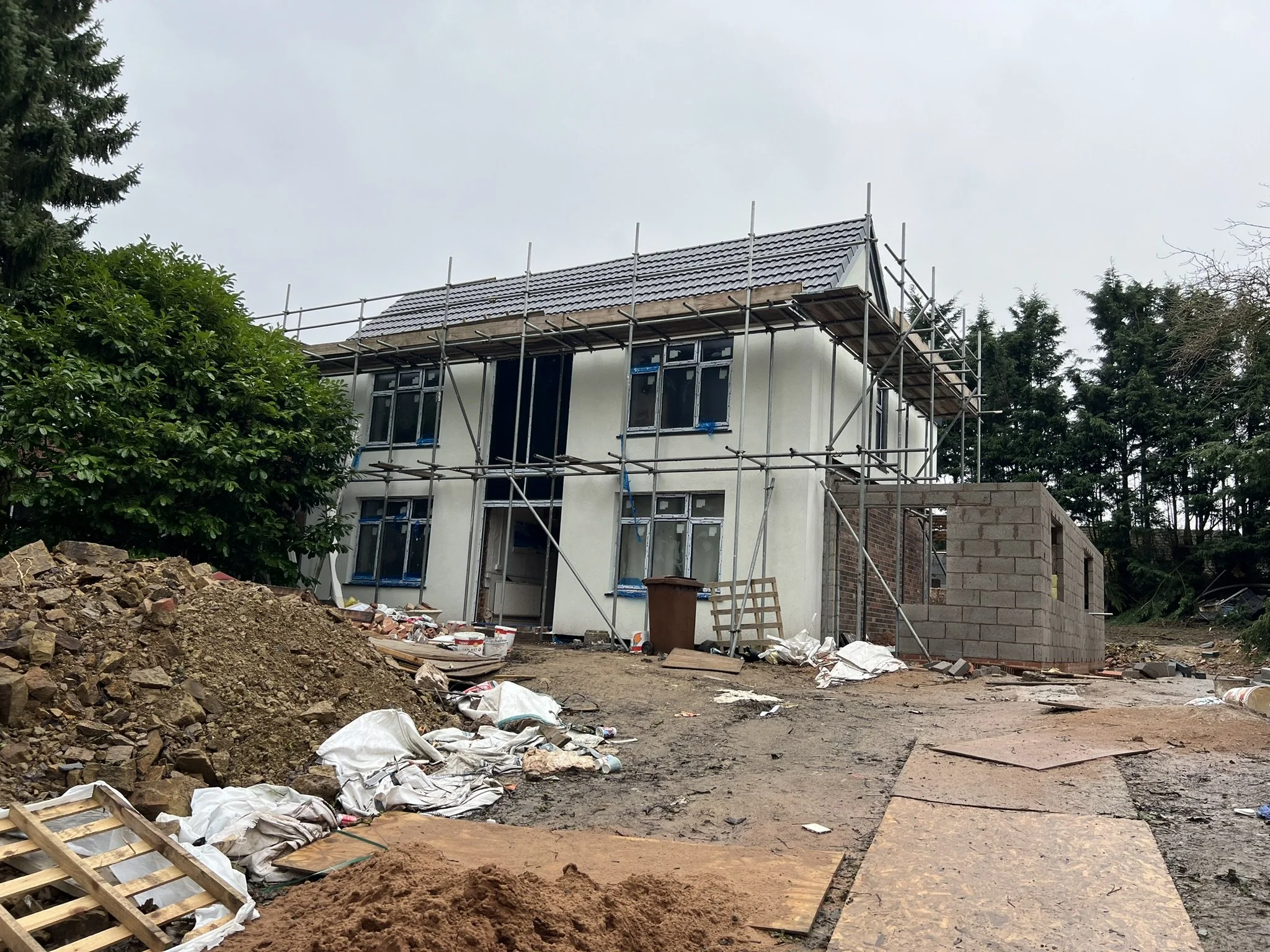 Extension and alterations under construction ilkeston Derbyshire