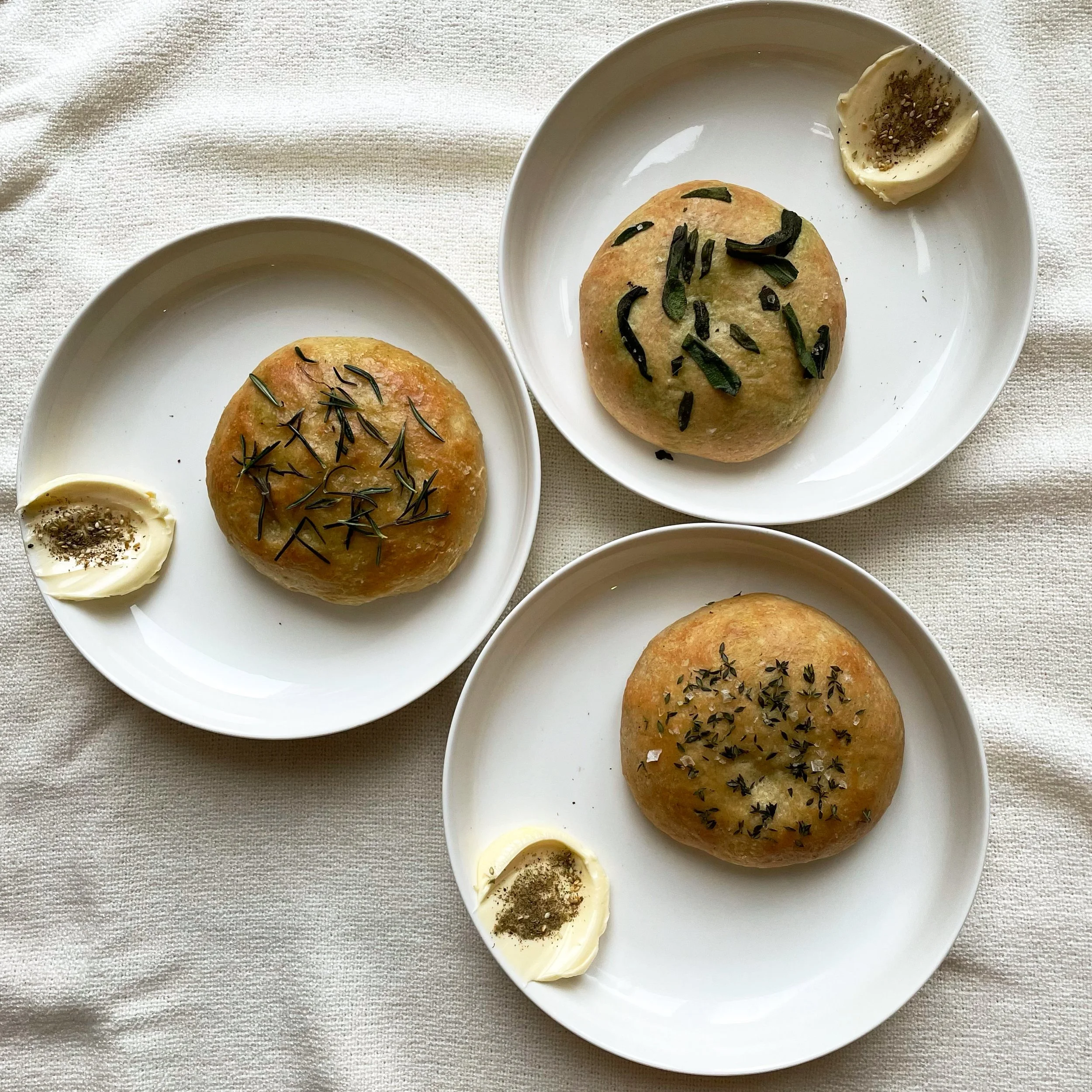 Fresh bread, Whipped Butter, Za'atar