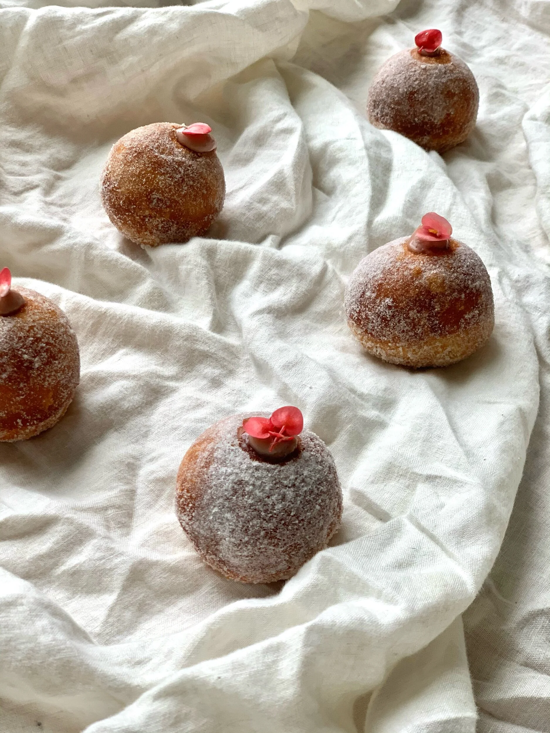 Doughnuts, Pomegranate Pastry Cream, Apple Blossom 5 for $12 / 10 for $20