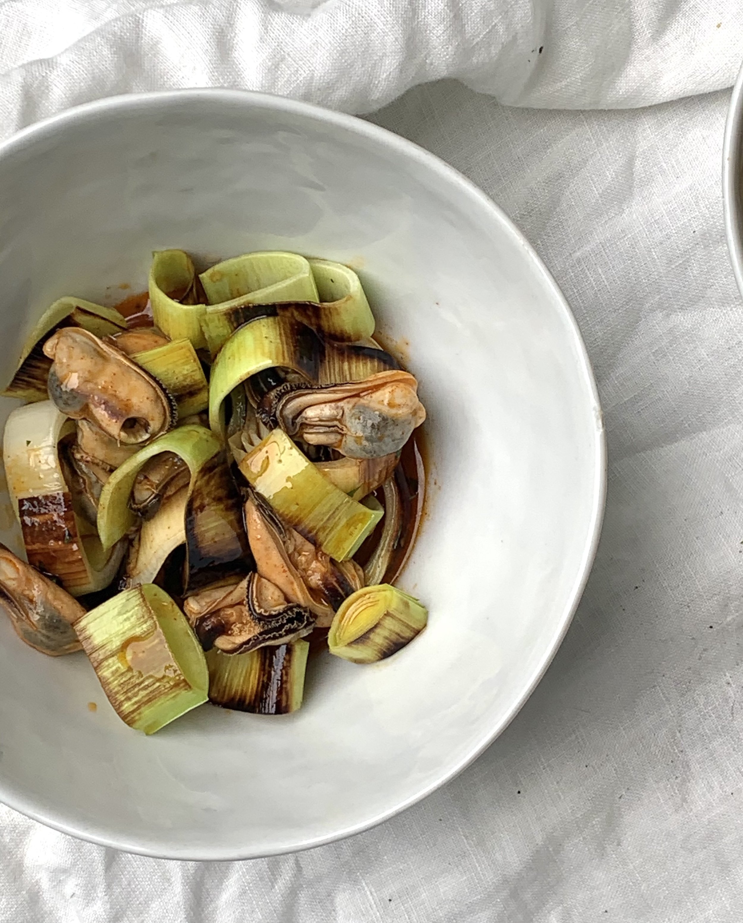 Marinated Mussels and Leeks