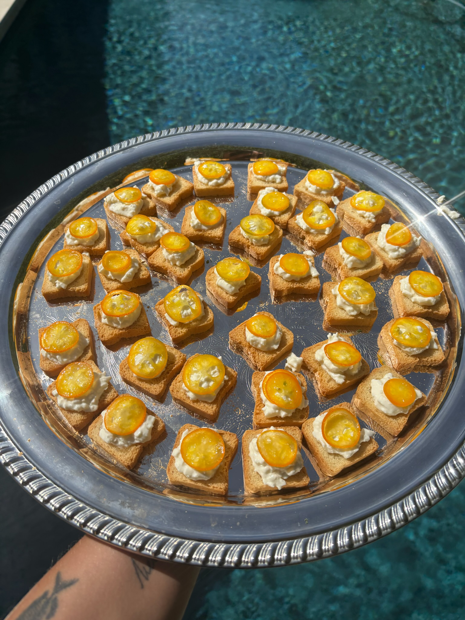 Stracciatella, Kumquat Toast with Honey