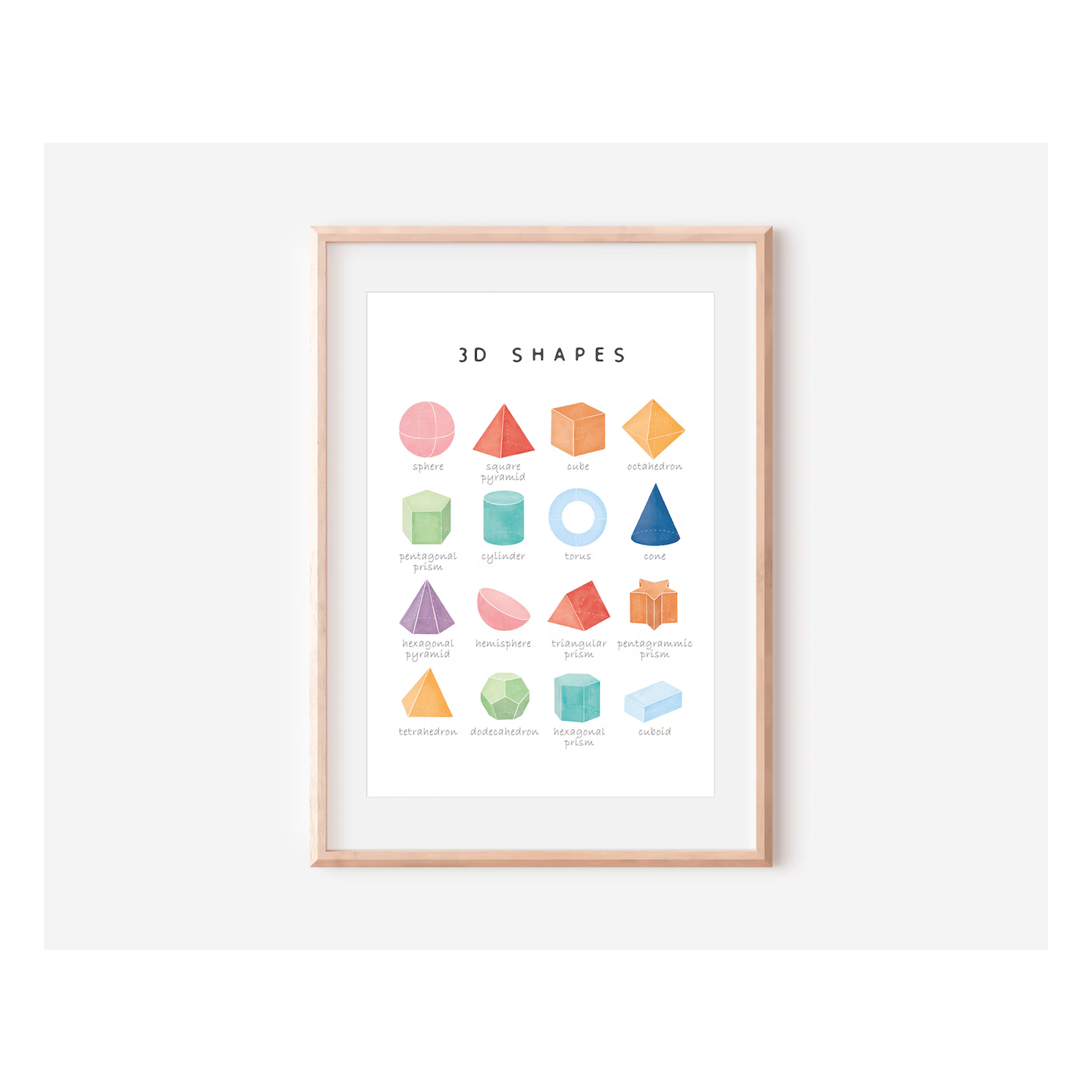3D Shapes Print