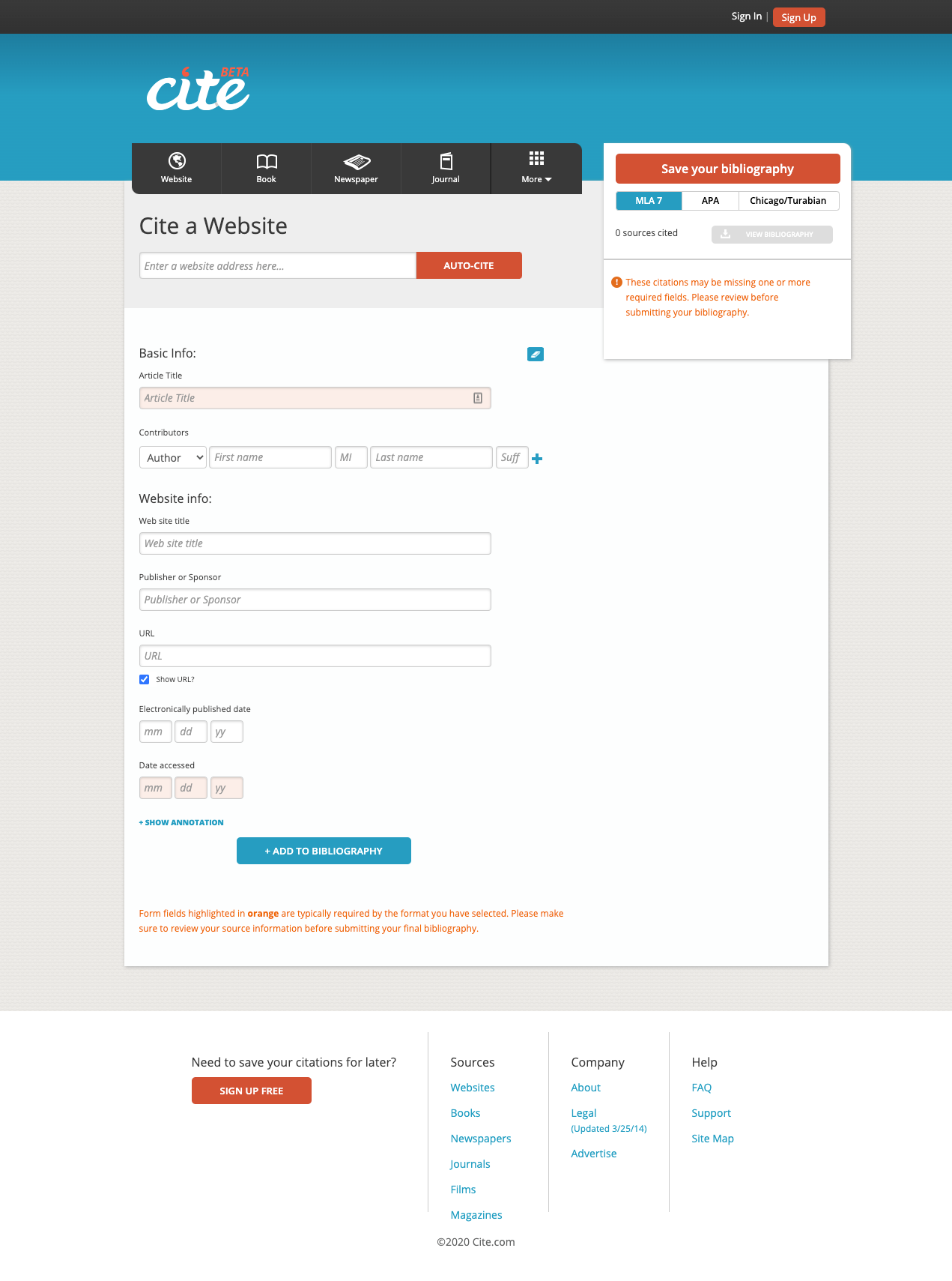 Citation Generator Prototype