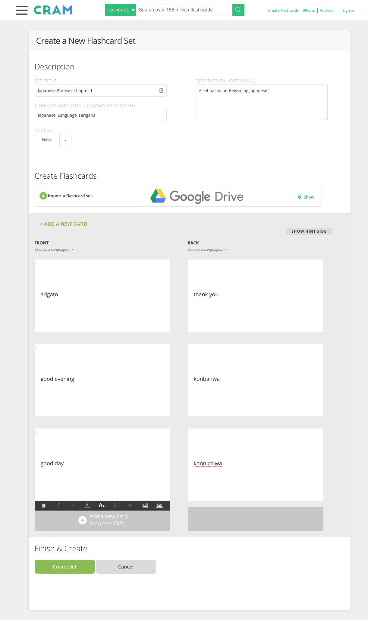 Flashcard WYSIWYG Card Generator