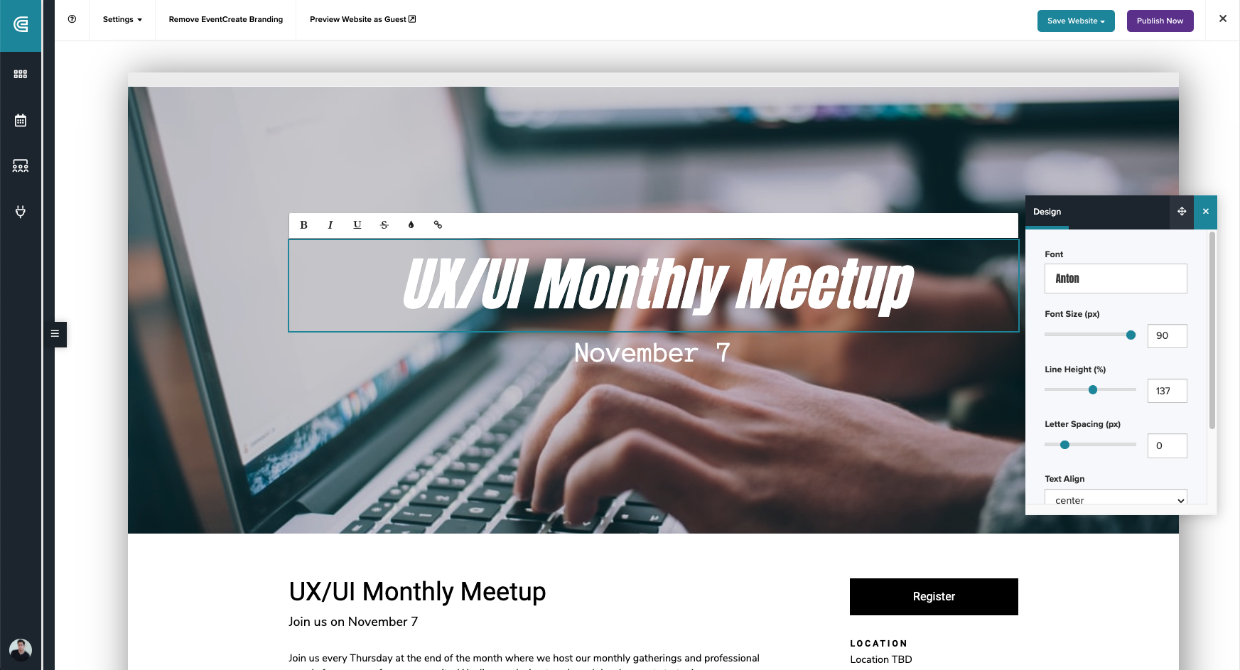 WYSIWYG Website Editor