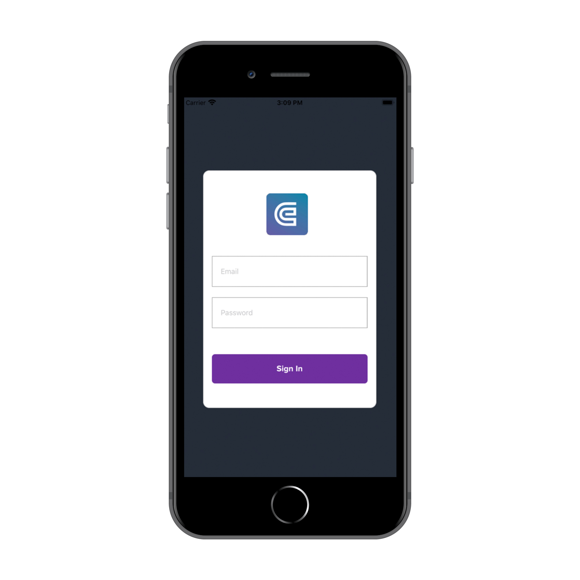 Mobile Check-in Login Screen