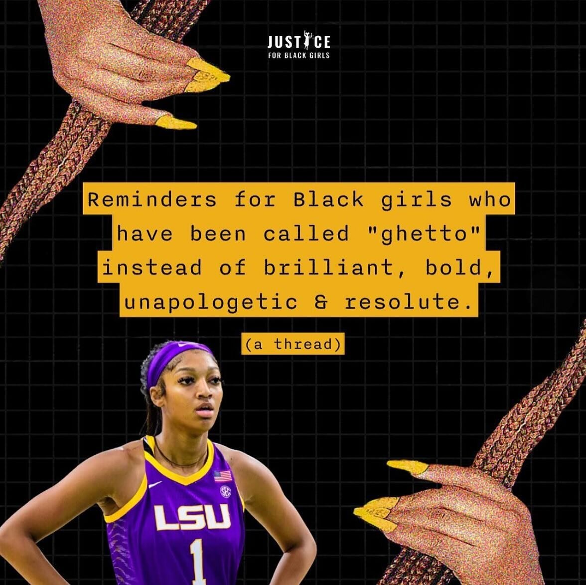 This time last year Angel made mainstream headlines for being a champion- and doing so being her authentic self. This year LSU rematches Iowa during March Madness and we&rsquo;re reamplifying these reminders for anyone who needs them.💜💛

Dear Black
