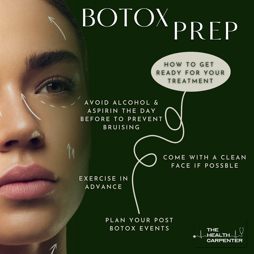Thinking about Botox for your next aesthetic visit ? 
Here&rsquo;s what you&rsquo;ll need to prepare :

✅ No alcohol or aspirin leading up to your appointment 
✅ Try to come with a clean face but please no chemical peels or facials in the days leadin