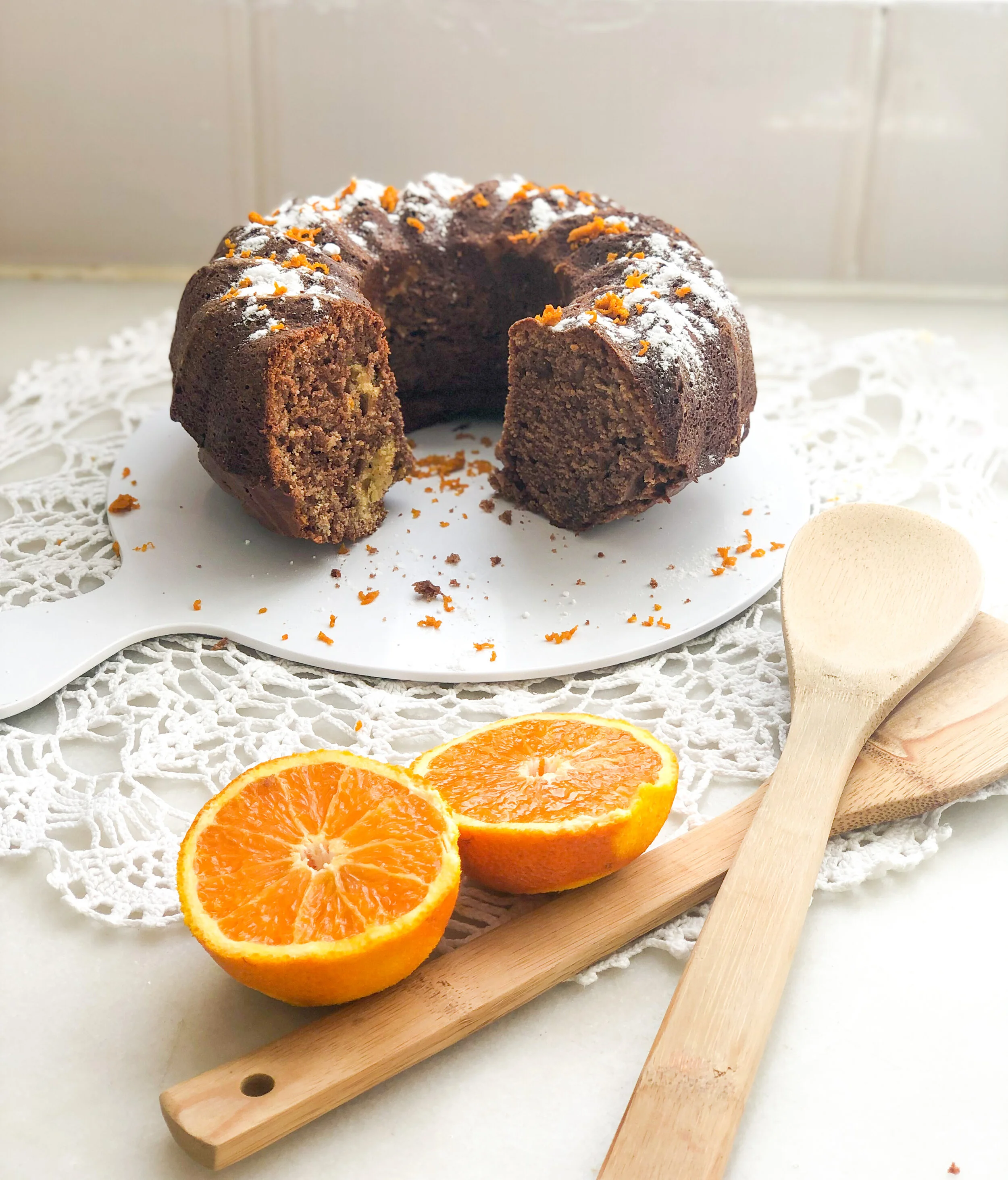 Bolo de laranja e cacau