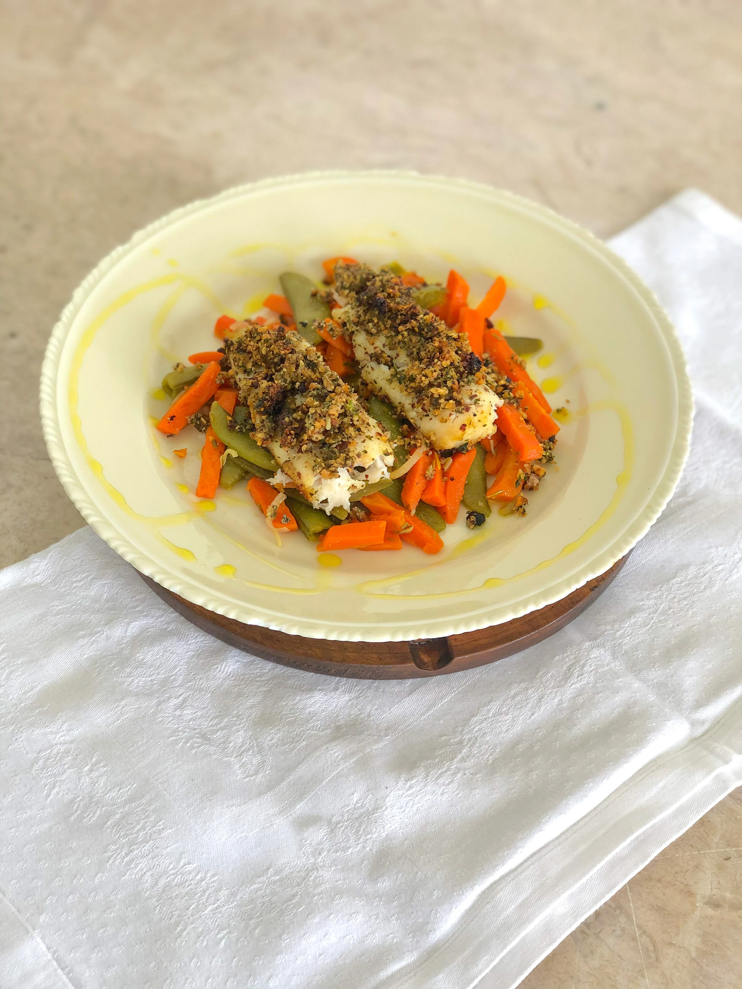 Lombos de Pescada com crosta crocante