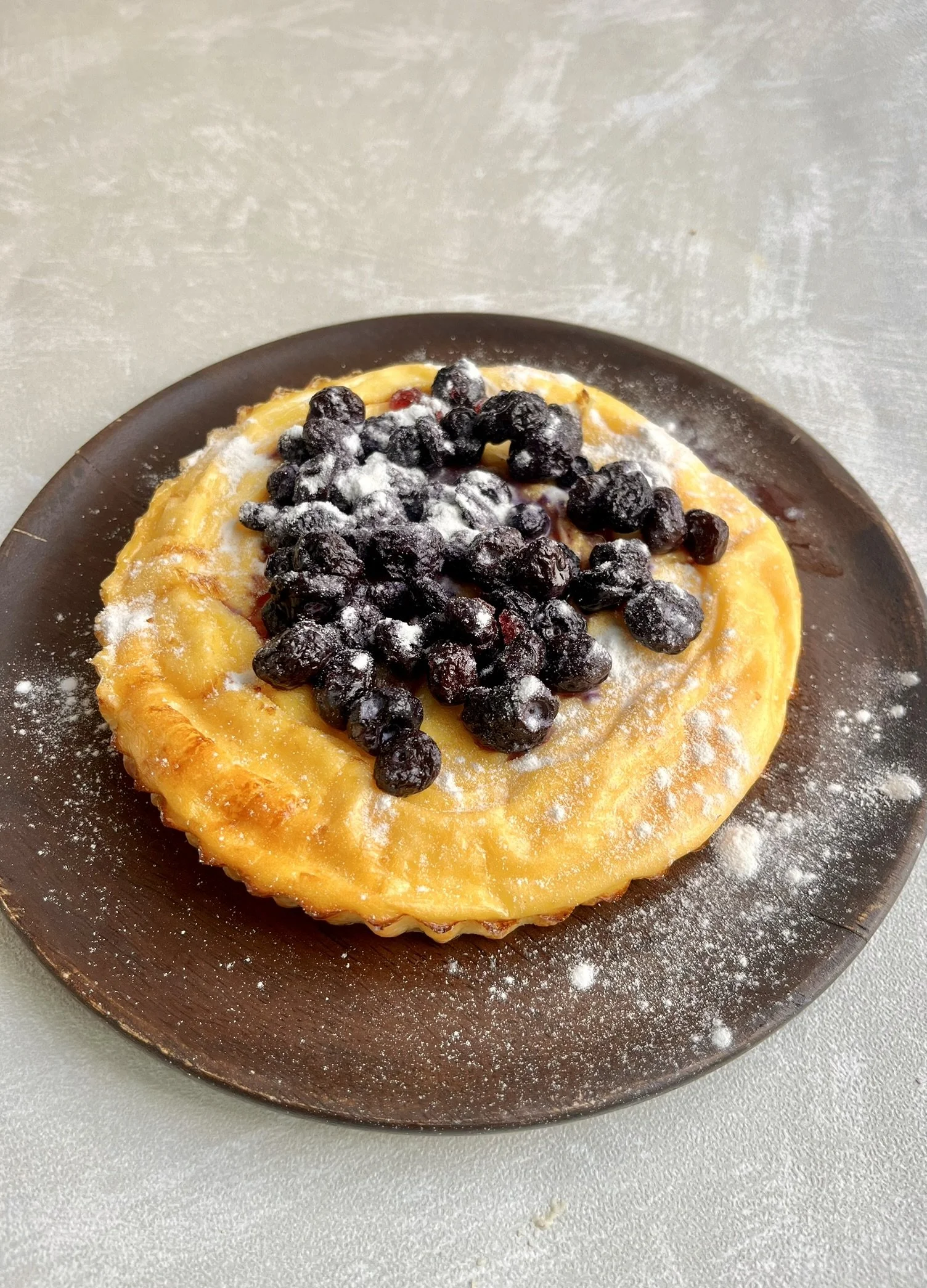 Cheesecake cozido para o lanche