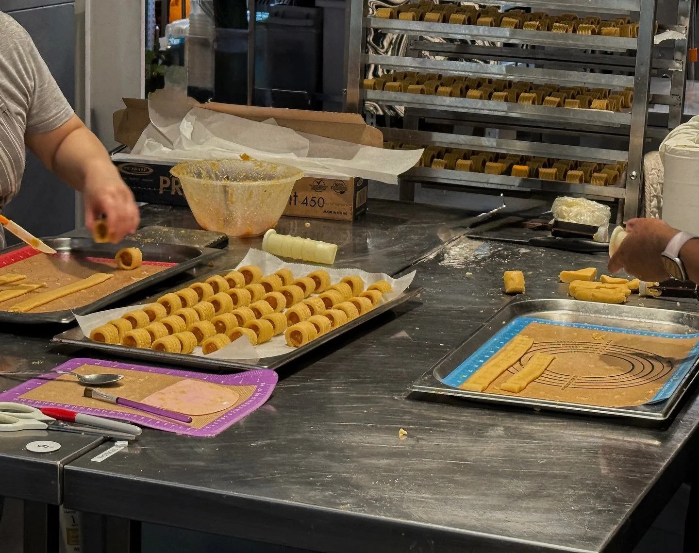 Pineapple tarts making 🍍

You sold us out (thank you!! 🥹❤️)

But LNY is 15 days long, so&hellip; round two is happening 🧧

#cny #malaysianfood #pineappletarts #bakery #london