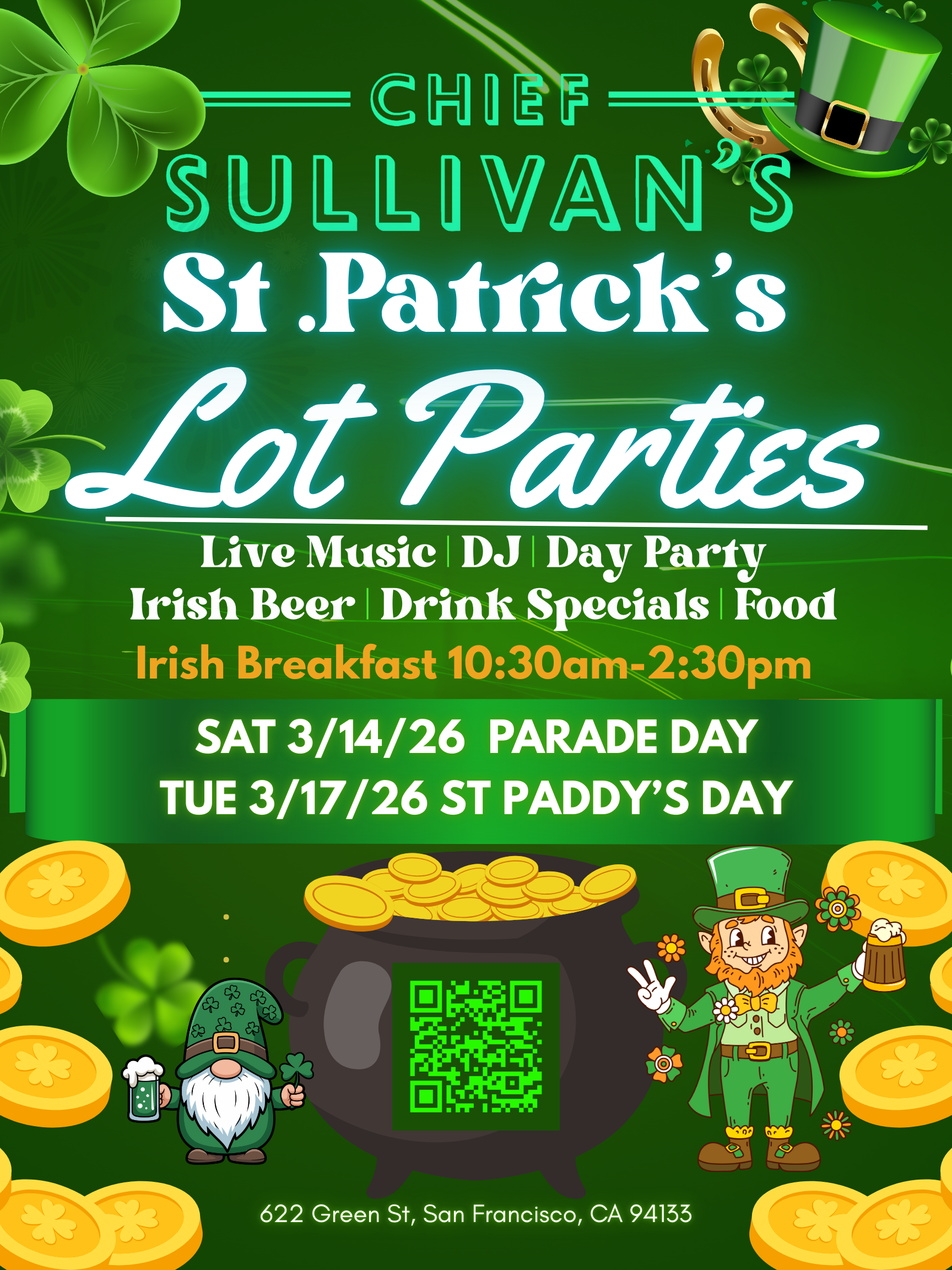 9th Annual St. Patrick’s Day Brunch &amp; Lot Party!