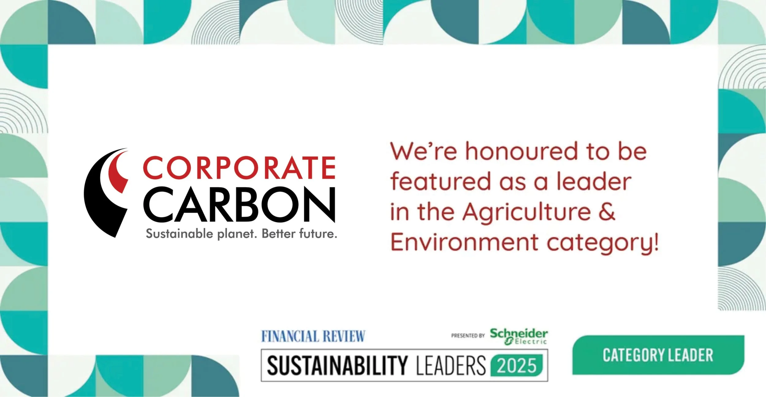 AFR names Corporate Carbon a 2025 Sustainability Leader