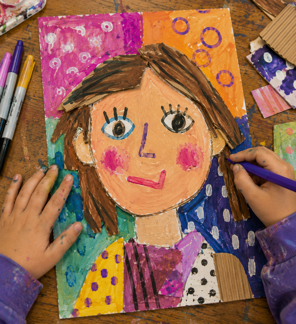 Mixed Media Self-Portraits 