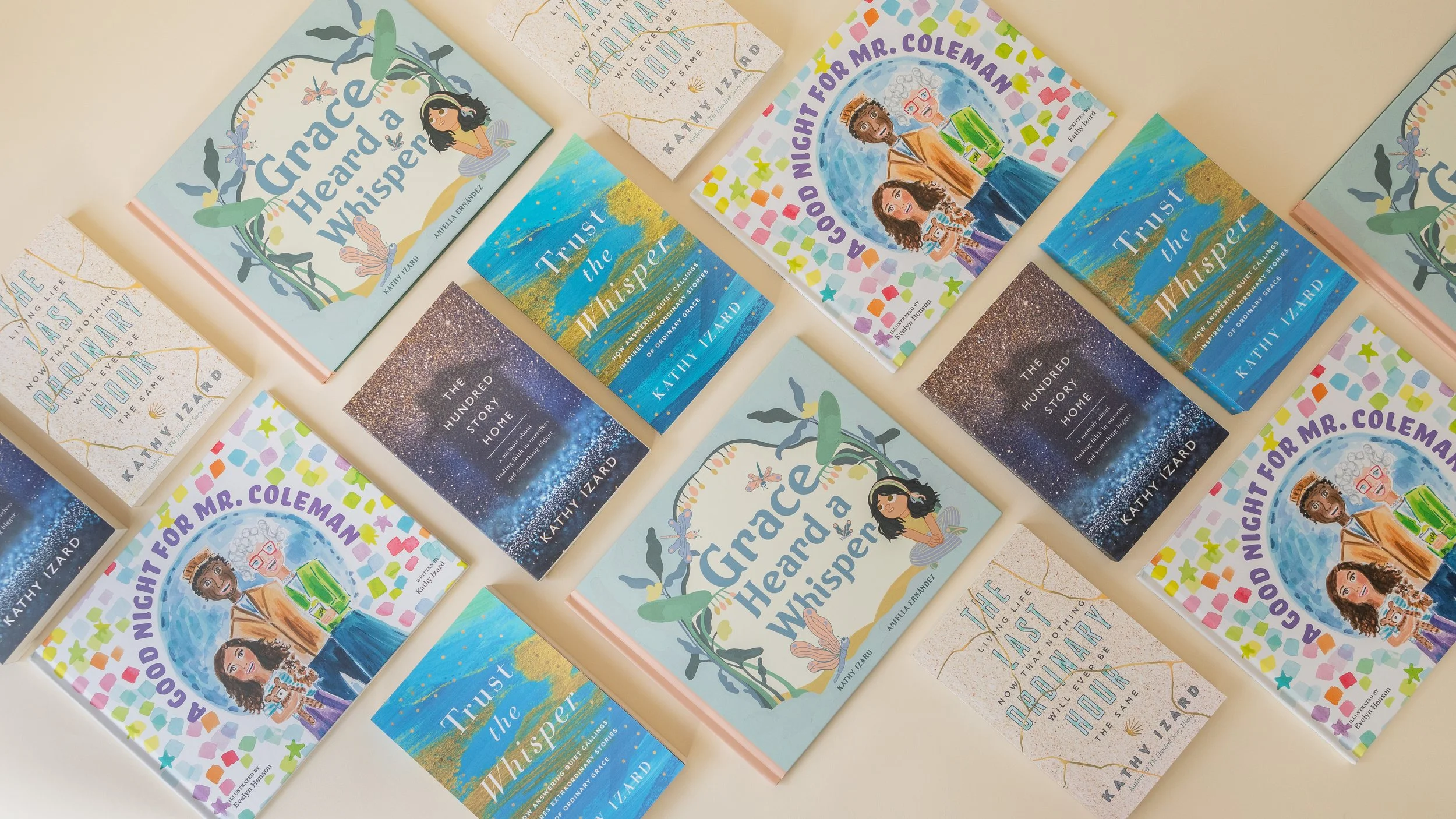 A collection of images from Kathy Izard's "Trust the Whisper" book launch