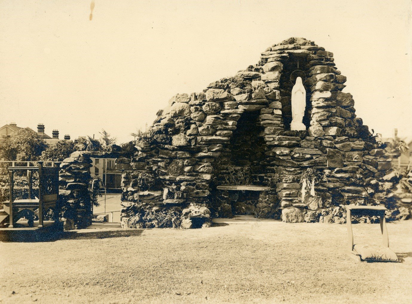  The newly erected St Vincent’s College grotto, photographed on the day of its blessing, 9th November 1924. Courtesy of the Congregational Archives  