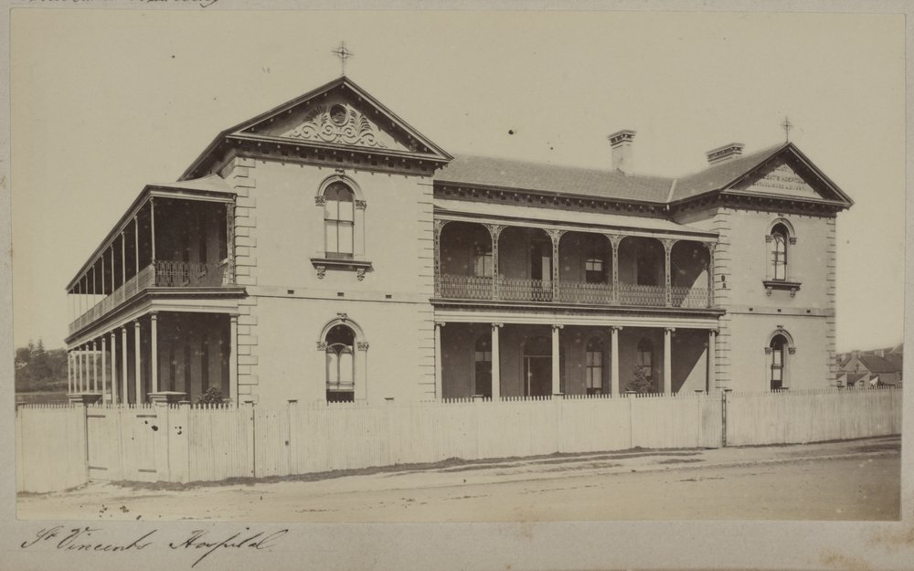  St Vincent’s Hospital. Album of photographs of Sydney and N.S.W, Views of Sydney and its streets, 1868-1881. Compiled by John Lane Mullins. State Library of New South Wales.  