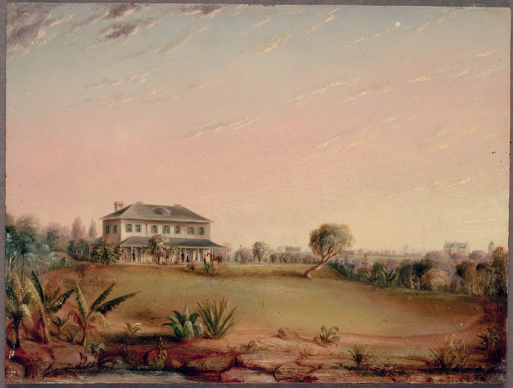  Tarmons, Woolloomooloo, Sydney, Residence of Sir Maurice O'Connell (1845). G.E. Peacock. Mitchell Library, State Library of New South Wales. 