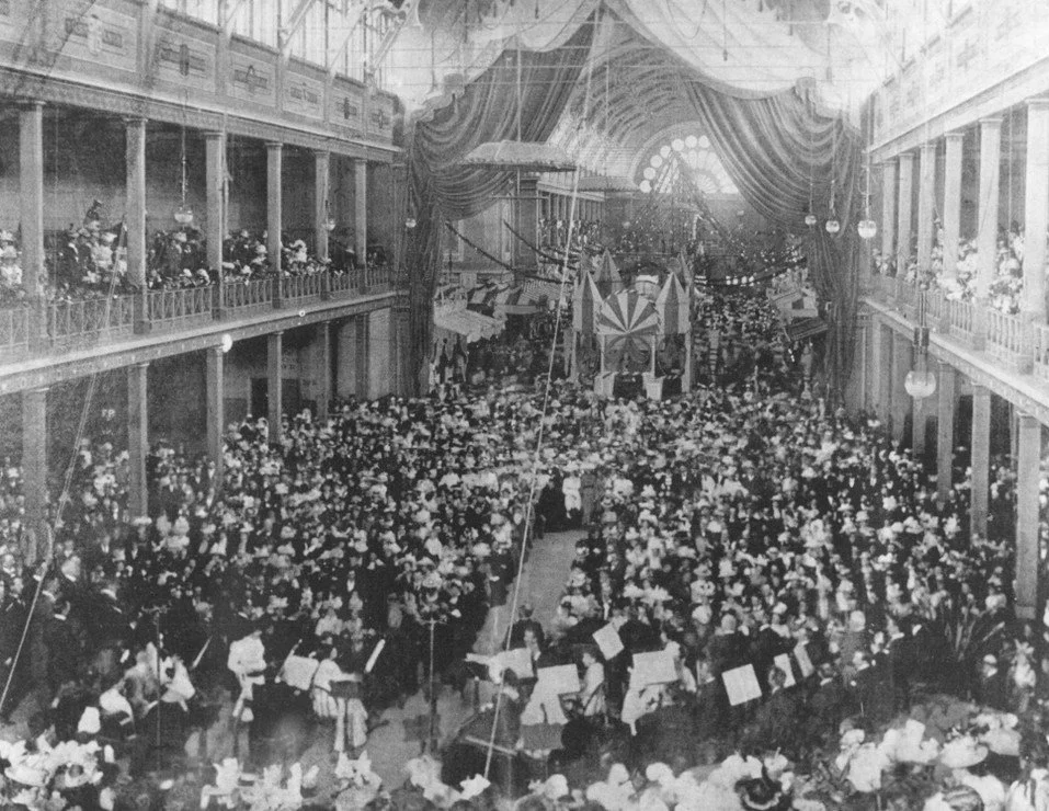 A bazaar! On sale, goods ‘of every conceivable description’.